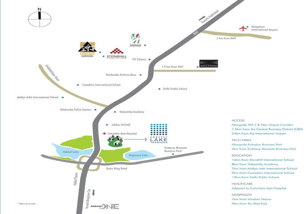 Embassy Lake Terraces Hebbal Location Map Embassy Lake Terraces Hebbal Location Map